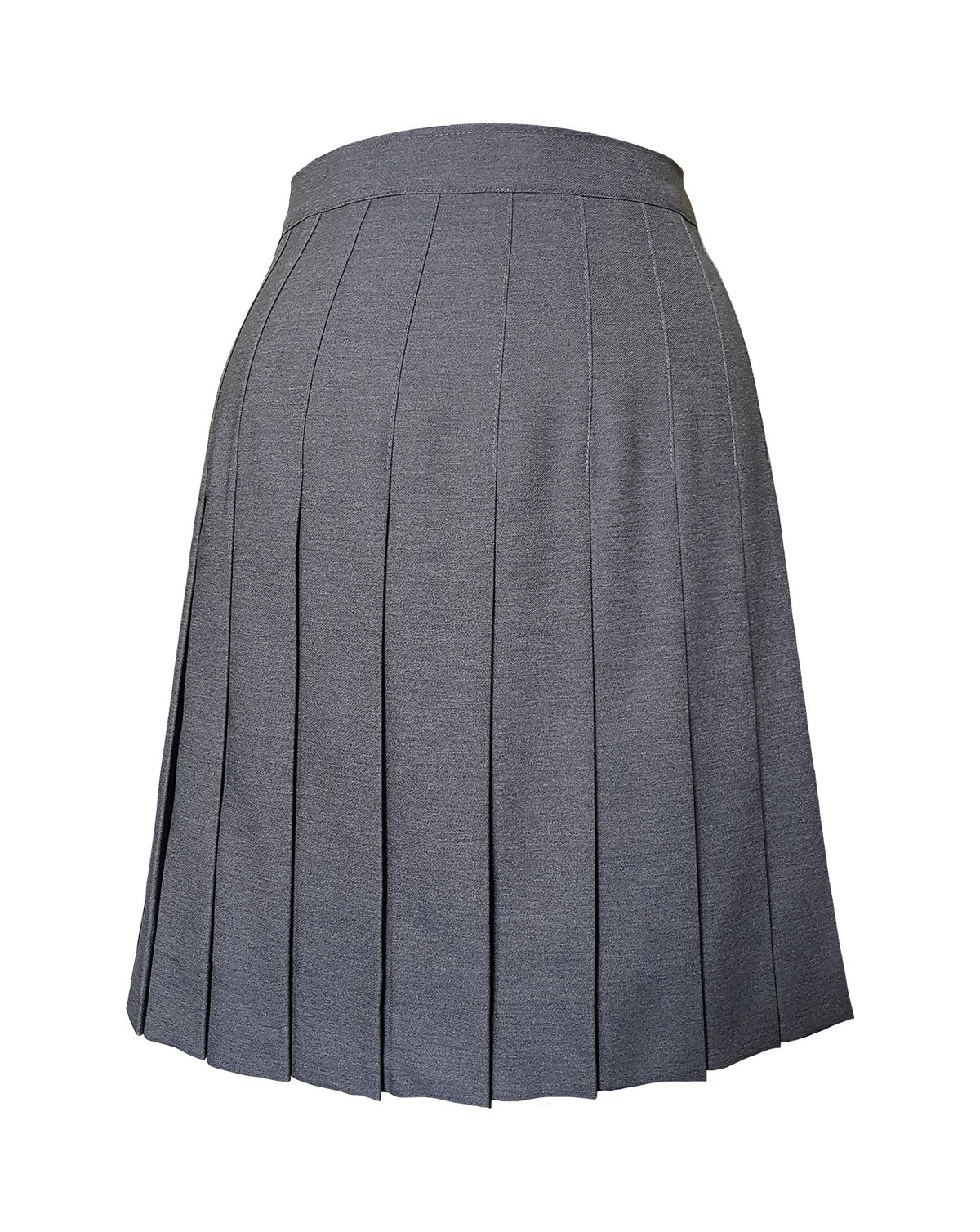 GREY CLASSIC WIDE FULL PLEAT SKIRT, REGULAR BACK, SIZE 30 AND UP